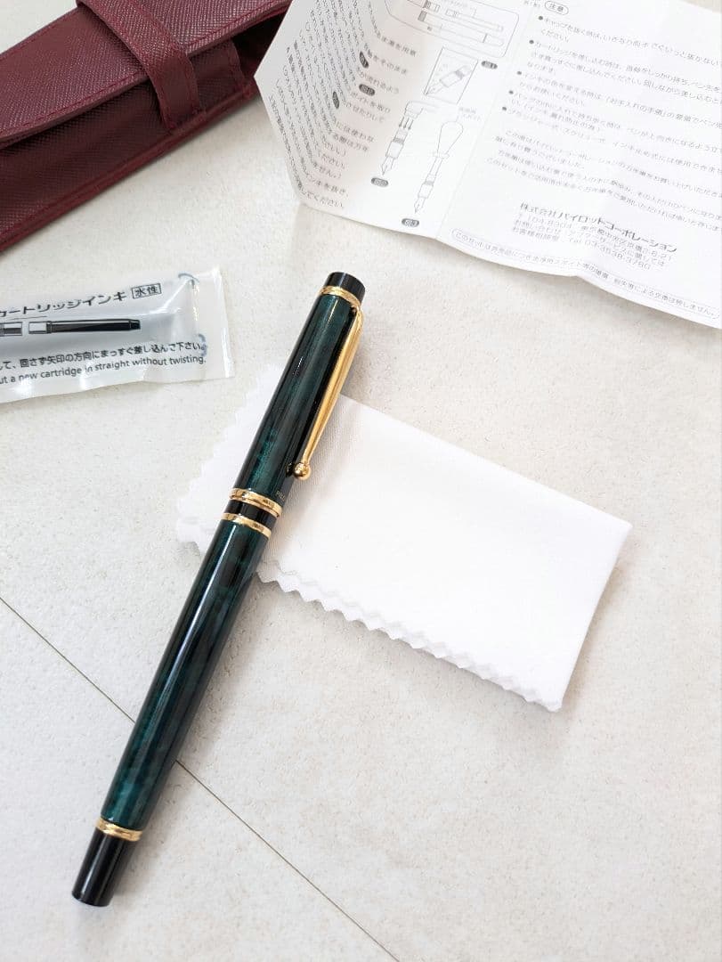 パイロット万年筆グランセ　マーブルグリーン廃盤　PILOT　14K 14金