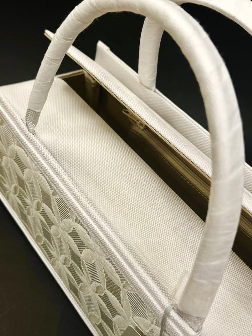 衿秀　正絹　利休バッグ　箱型バッグ　かぶせバッグ　フォーマルバッグ　七宝柄