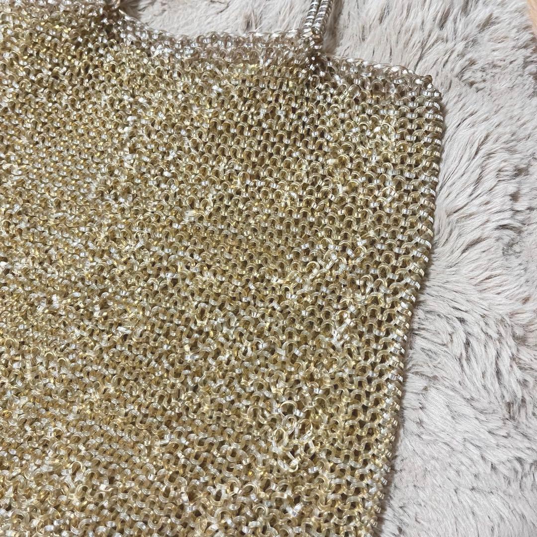 最終価格⭐️アンテプリマ　ゴールド メッシュ パーティーバッグ　ラージ