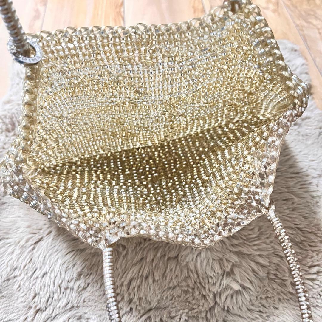 最終価格⭐️アンテプリマ　ゴールド メッシュ パーティーバッグ　ラージ