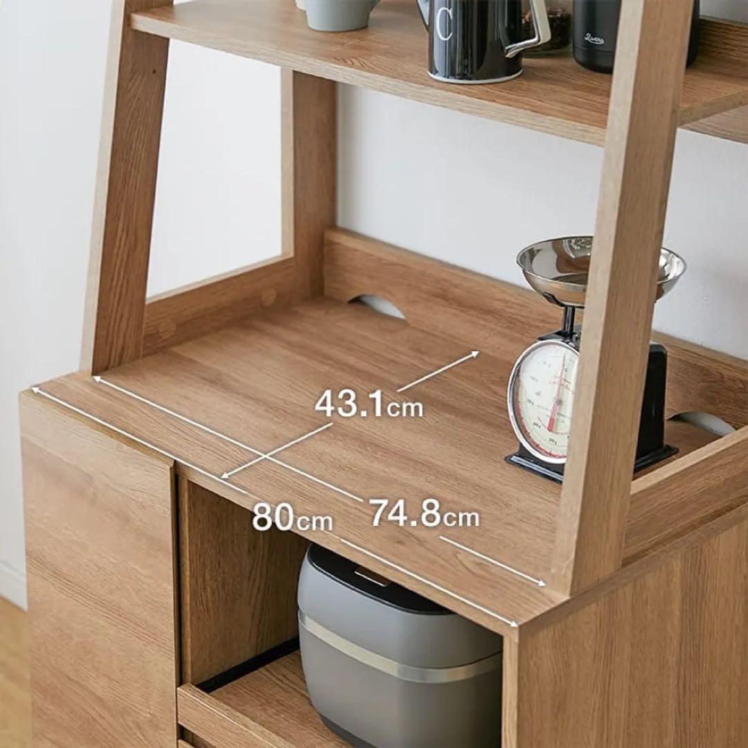 【LOWYA】 キッチン棚 食器棚 レンジ台 幅80cm 【格安】