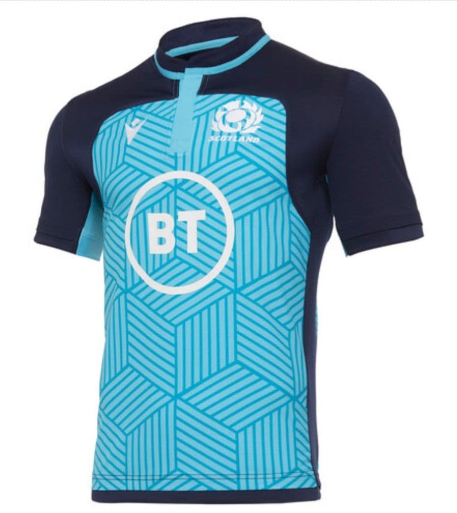 スコットランド代表トレーニングジャージ ＸＬ マクロン製 スカイ