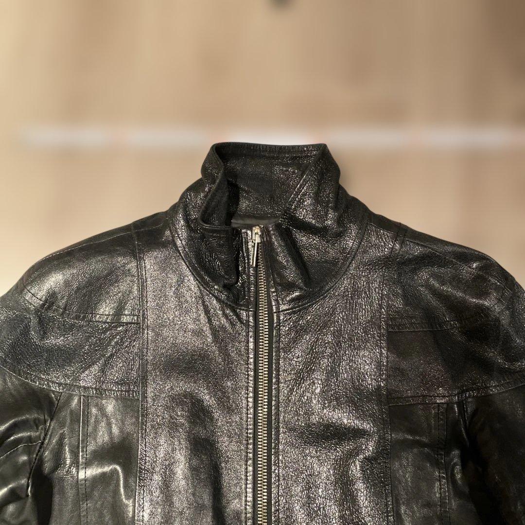 Rick Owens ブラックレザーライダースジャケット