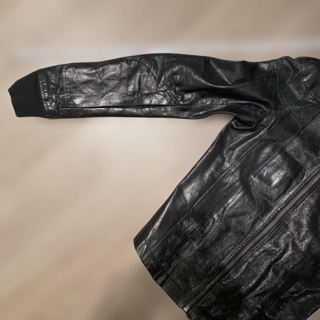 Rick Owens ブラックレザーライダースジャケット