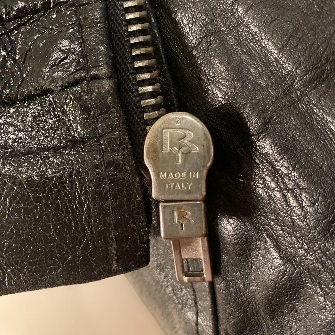 Rick Owens ブラックレザーライダースジャケット