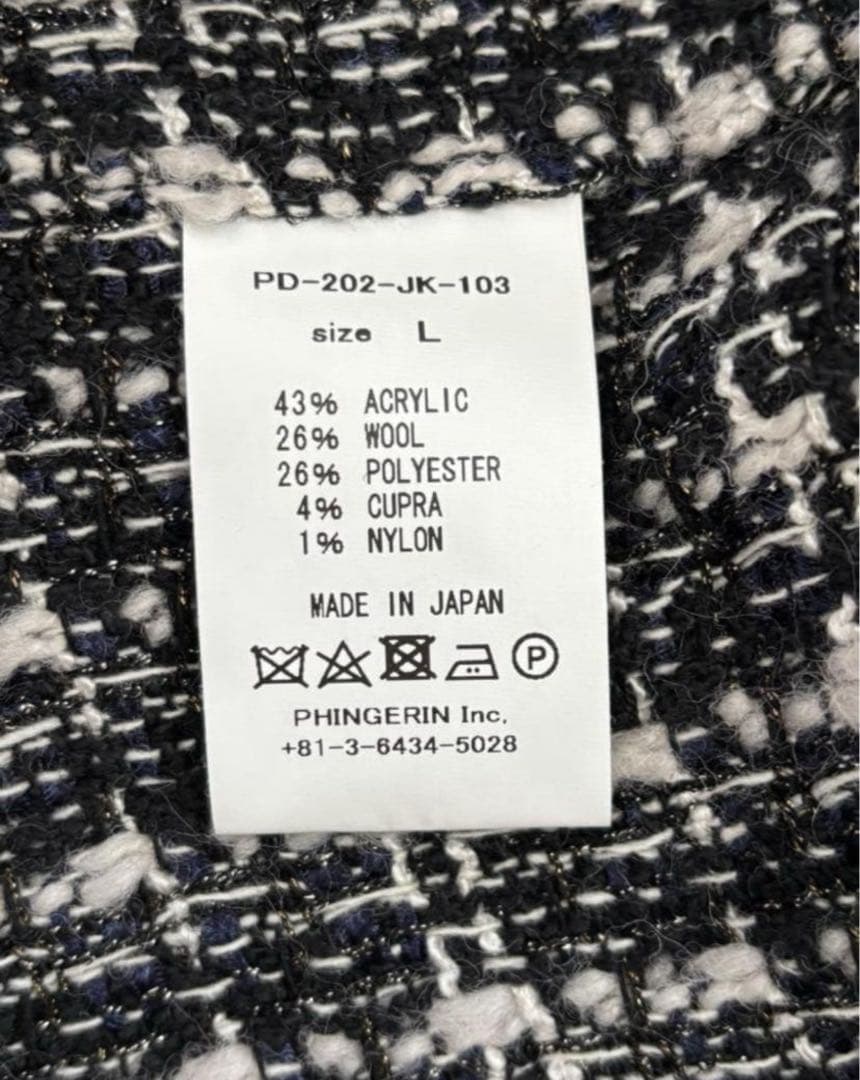 【PHINGERIN／フィンガリン】ツイードチェック柄ボンテージジャケット