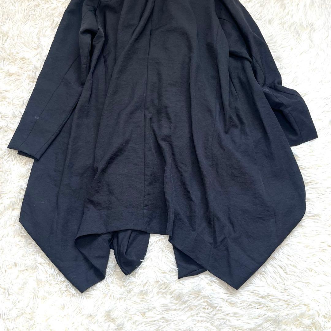 萌　センソユニコ　羽織り　スプリングコート　バルーン　ギャザー　変形　黒　M〜L