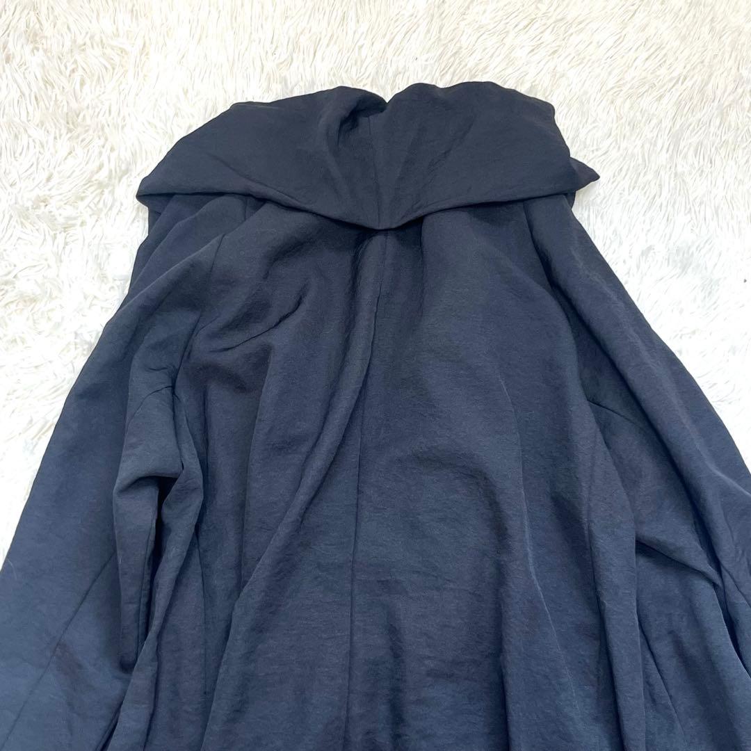 萌　センソユニコ　羽織り　スプリングコート　バルーン　ギャザー　変形　黒　M〜L