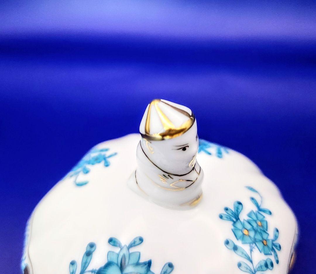 ヘレンド【未使用箱入】ボンボニエール小物入《インドの華ターコイズ》〘マンダリン〙