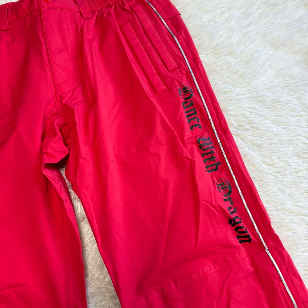 【ダンスウィズドラゴン】美品 レインウェア レッド 上下 Mサイズ メンズ