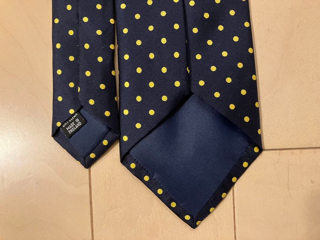 英国製 John Comfort ネイビー ドット柄 シルクネクタイ 3本 3色