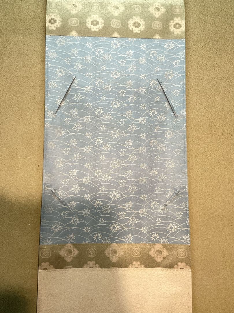 【未使用】色紙掛　正絹本手表装　金地雲銀襴　名物裂　高級表装　色紙短冊掛　茶道