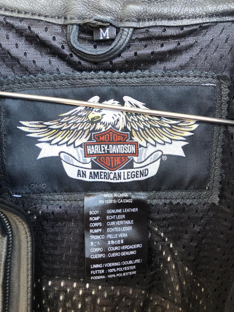 新品 Harley-Davidsonフード付きライダースレザージャケット M