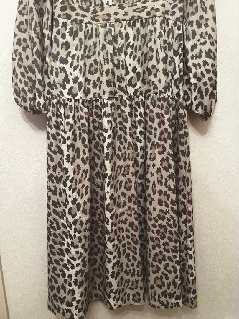 24AW 現行品♡グレースコンチネンタル レオパードドレープドレス 36 総柄