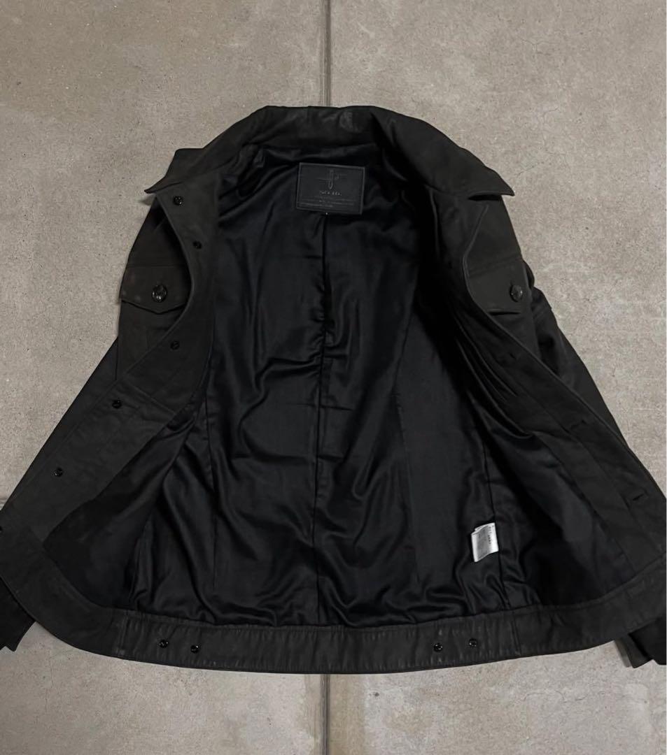 〜2013s NO ID コーティングレザー リブ切替ZIP-BLZ