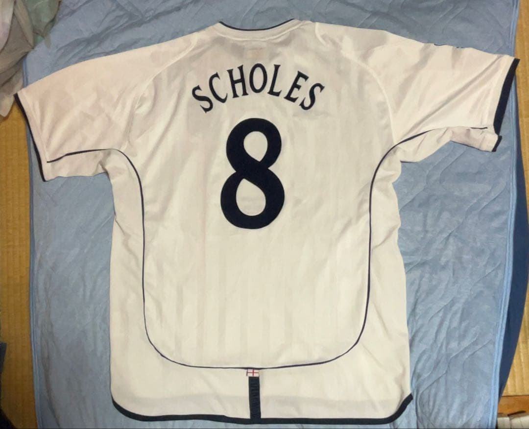 イングランド代表 02WC日韓 vsブラジル代表 No.8スコールズ 直刺繍XL