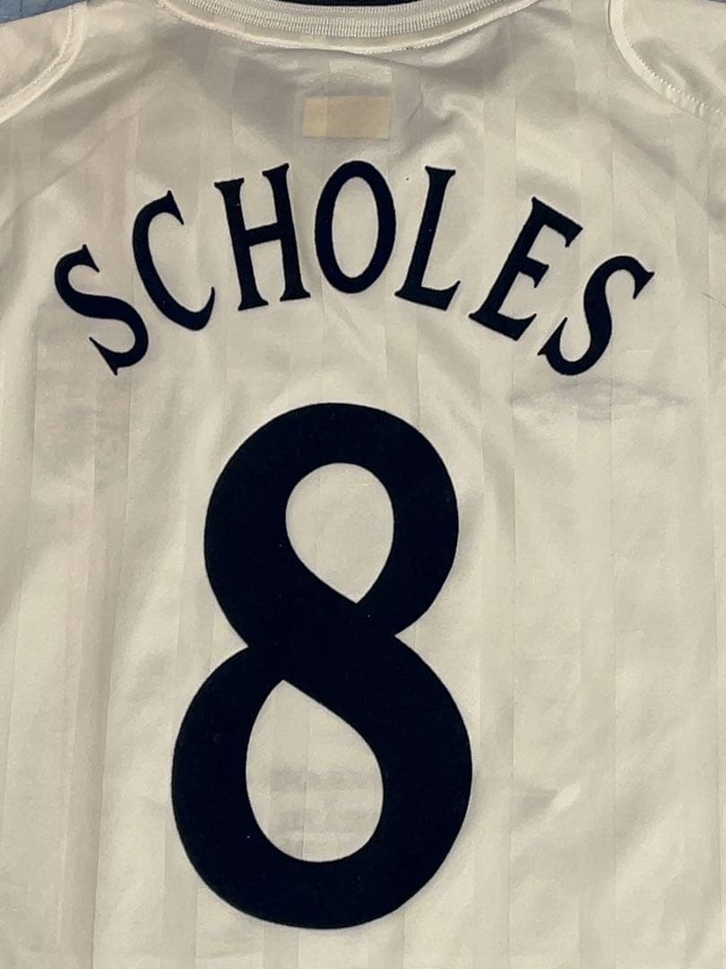 イングランド代表 02WC日韓 vsブラジル代表 No.8スコールズ 直刺繍XL