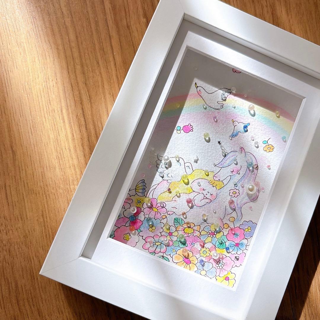 グラスアート　イラスト　水彩画　原画