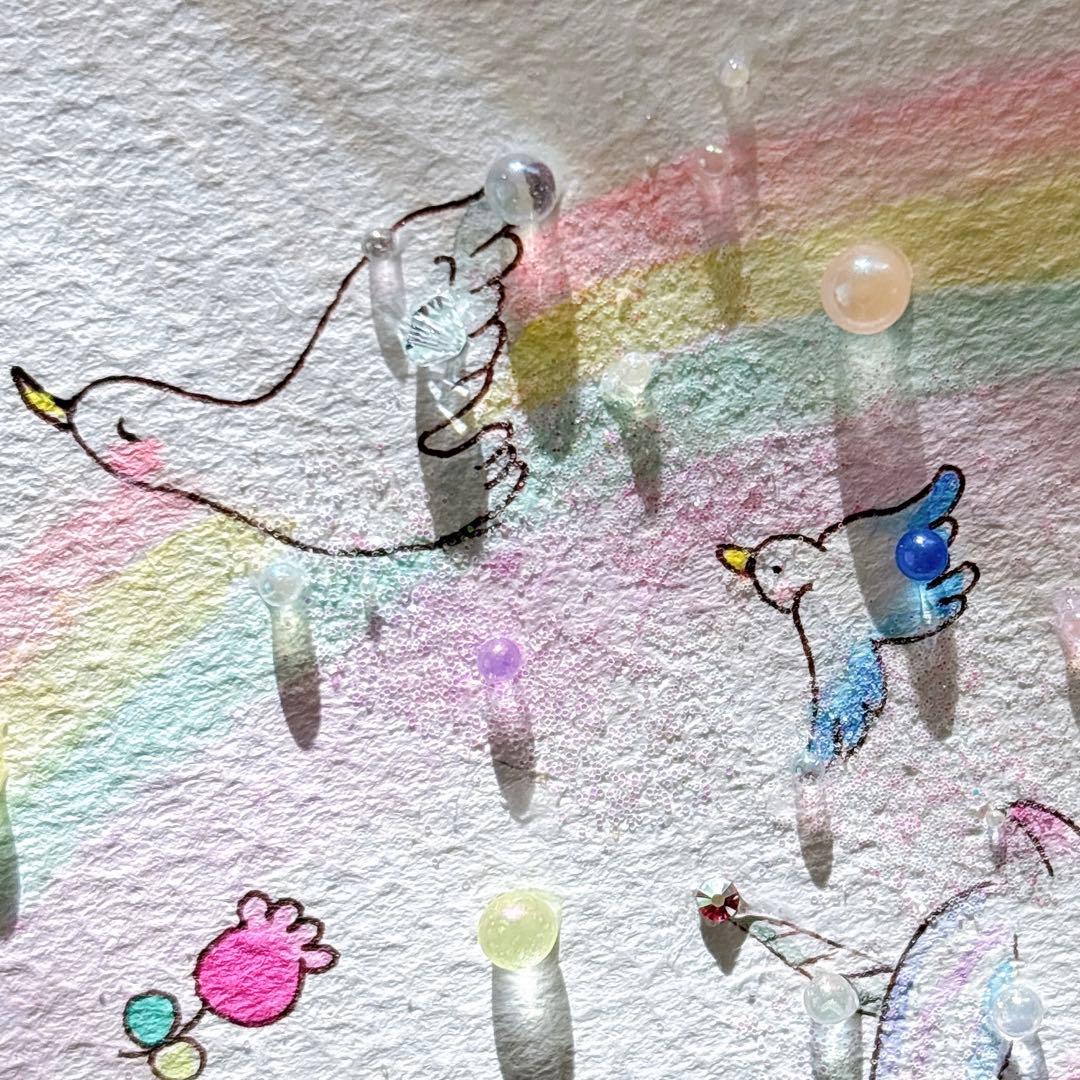 グラスアート　イラスト　水彩画　原画