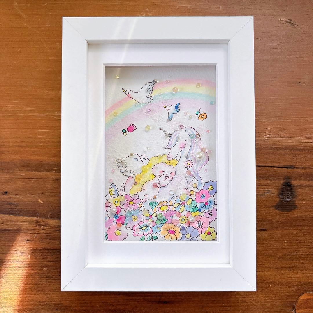 グラスアート　イラスト　水彩画　原画