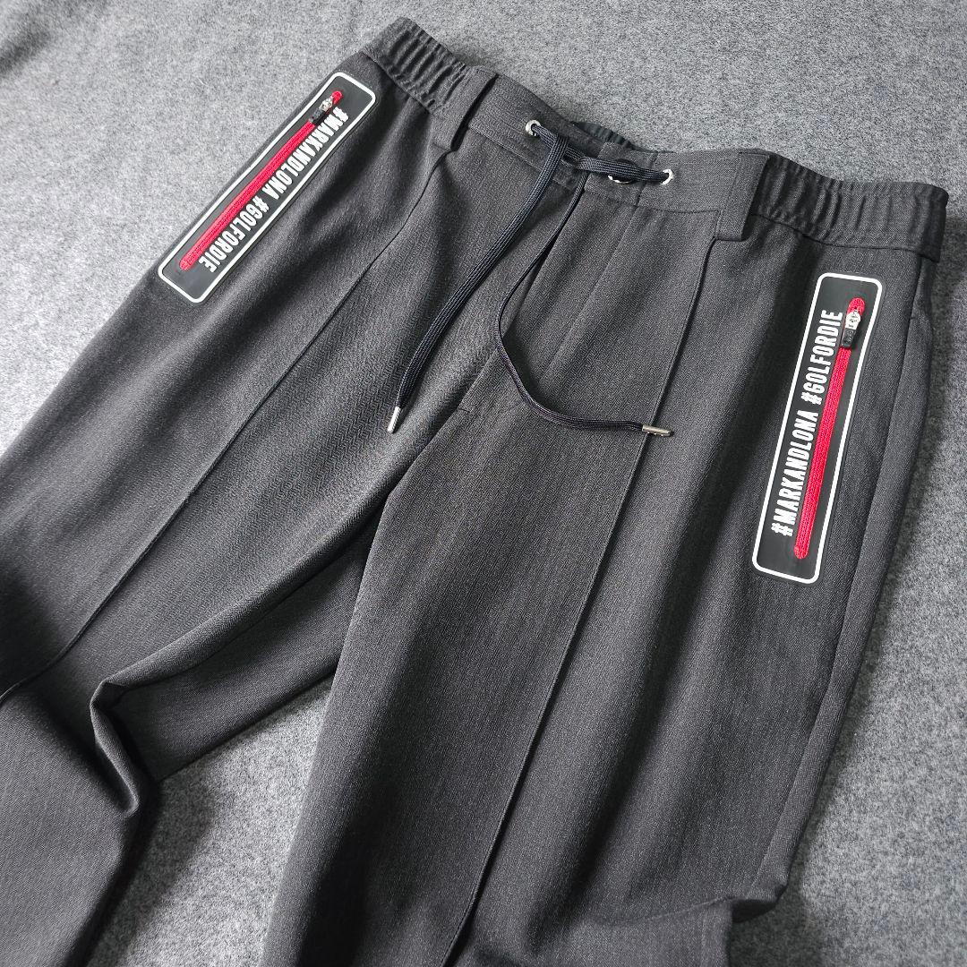 マークアンドロナ】2023年人気ラバースカルロゴマーク ストレッチゴルフパンツL