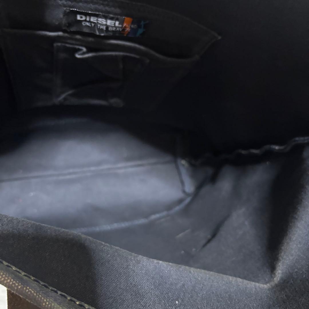 希少 DIESEL トートバッグ 変形 レザー デニム A4OK 青