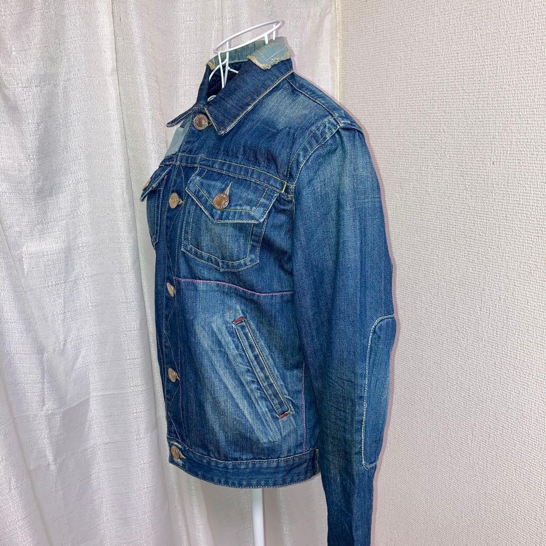 美品　ディースクエアード2デニムジャケット　ロゴ刺繍　ブルー系　Ｍ　イタリア製