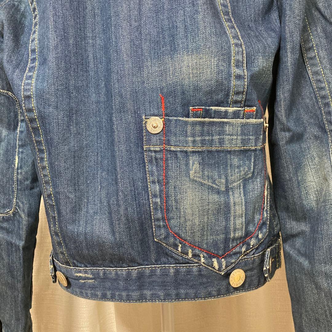 美品　ディースクエアード2デニムジャケット　ロゴ刺繍　ブルー系　Ｍ　イタリア製