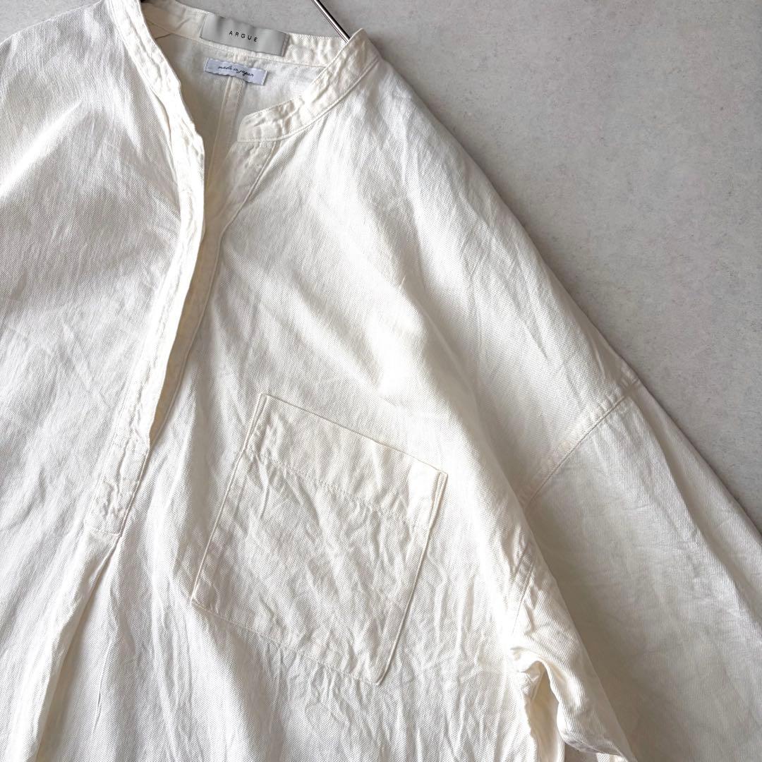 ARGUE アギュー リネンコットン シャツ オーバーサイズ ゆったり