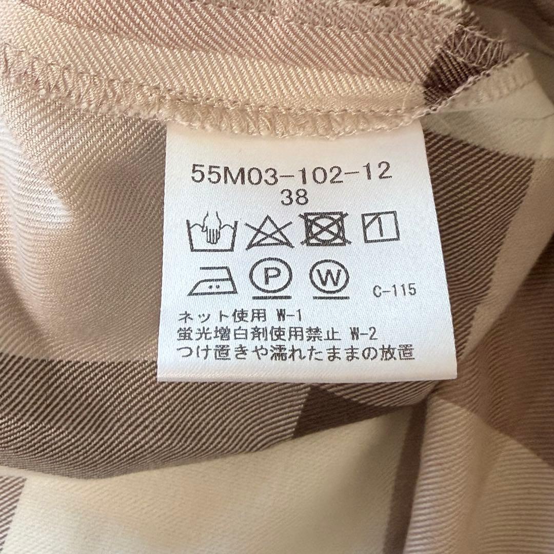 美品　ブルーレーベル クレストブリッジ チェックエアリーツイルブラウス　38