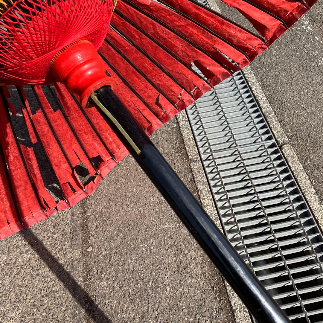 B-2 骨董 時代物 和傘 野点傘 赤 漆塗り 撮影小道具 インテリア 和雑貨