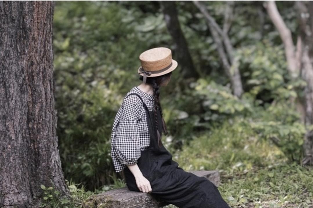 カワムラ帽子店　 瑠璃・コーヒー染め・Mサイズ（約57cm）