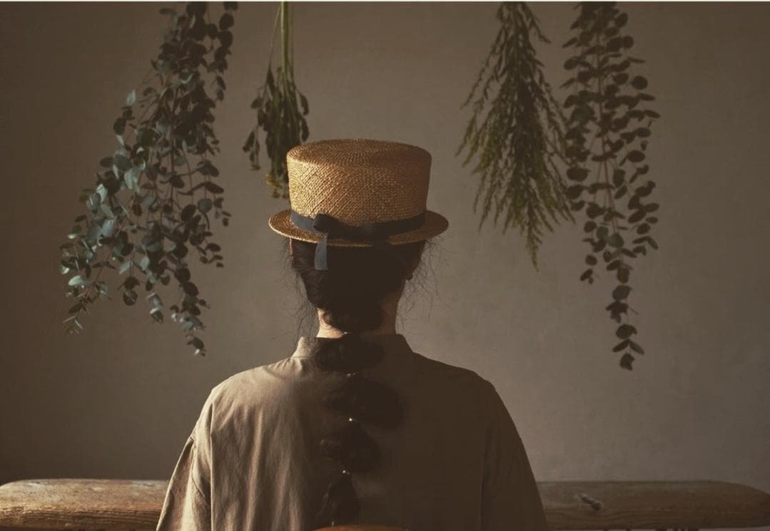 カワムラ帽子店　 瑠璃・コーヒー染め・Mサイズ（約57cm）