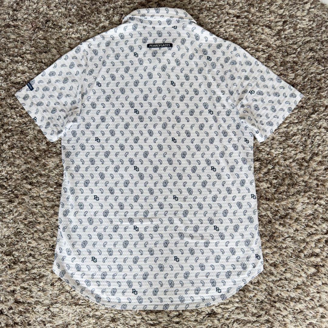 PEARLY GATES✨ポロシャツ　シアサッカー　ペイズリー柄　刺繍　日本製