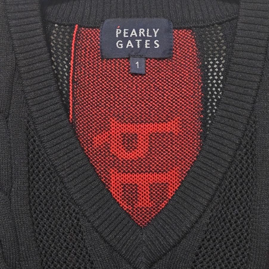 美品 PEARLY GATES レディース ニット ベスト 1(M) ブラック