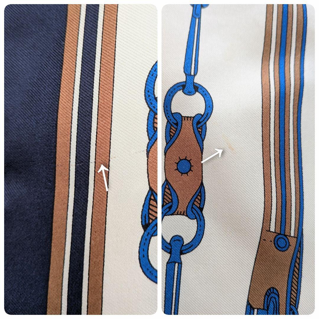 希少　マニプリ　シルク100%　ベルトチェーンパターンスカーフ バンダナ　日本製