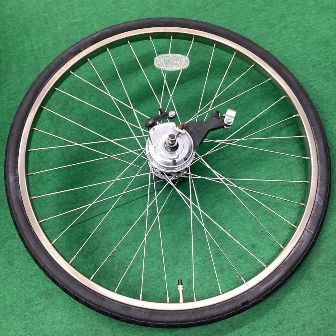 ステンレスリム　後輪 24x1-3/8 タイヤ付 内装3段 24インチ ローラー