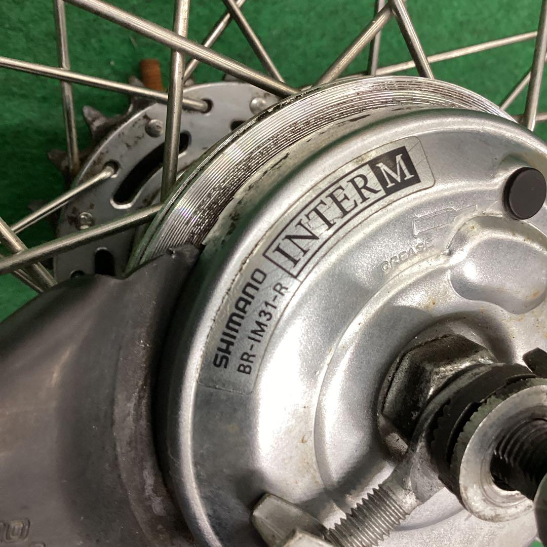 ステンレスリム　後輪 24x1-3/8 タイヤ付 内装3段 24インチ ローラー