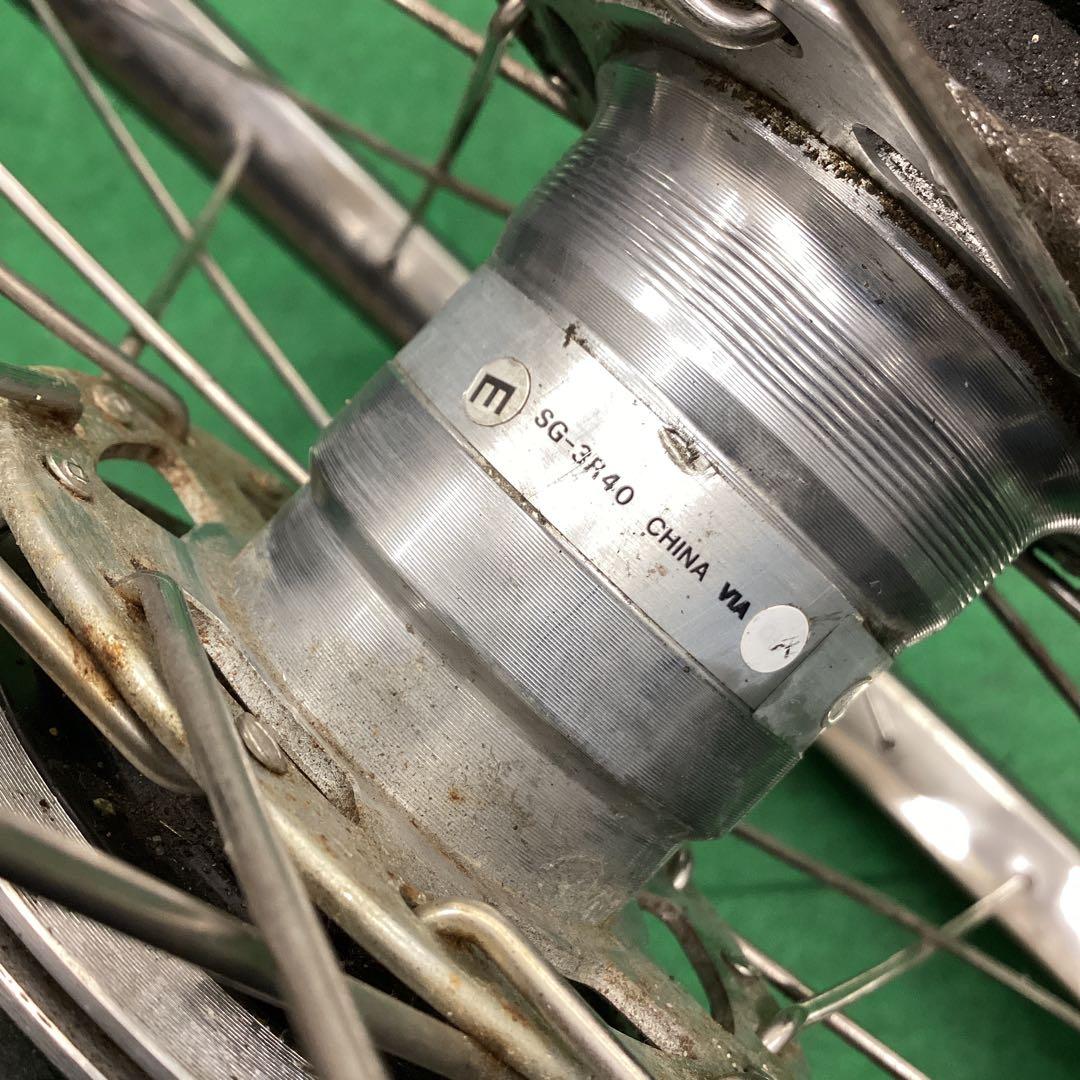 ステンレスリム　後輪 24x1-3/8 タイヤ付 内装3段 24インチ ローラー