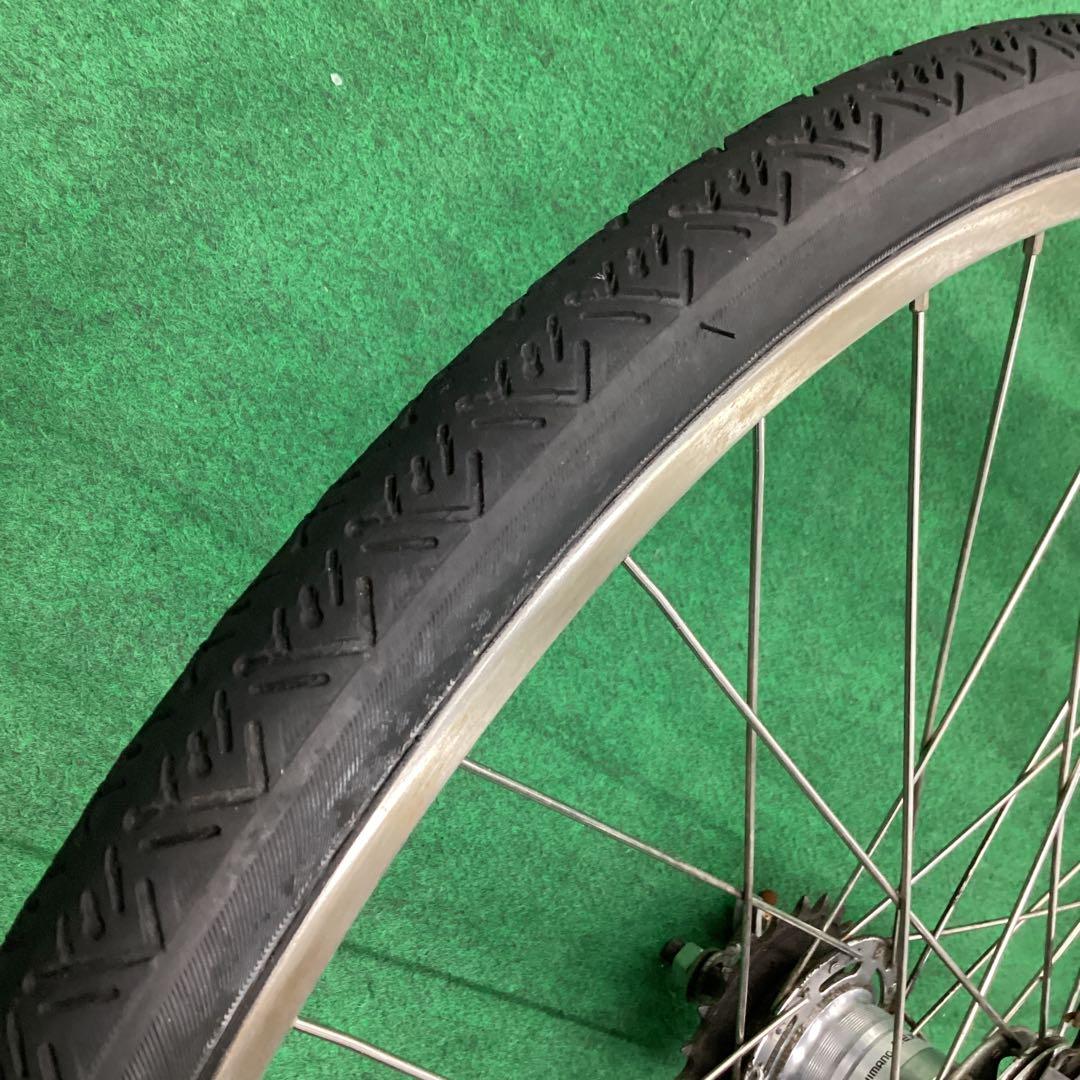 ステンレスリム　後輪 24x1-3/8 タイヤ付 内装3段 24インチ ローラー