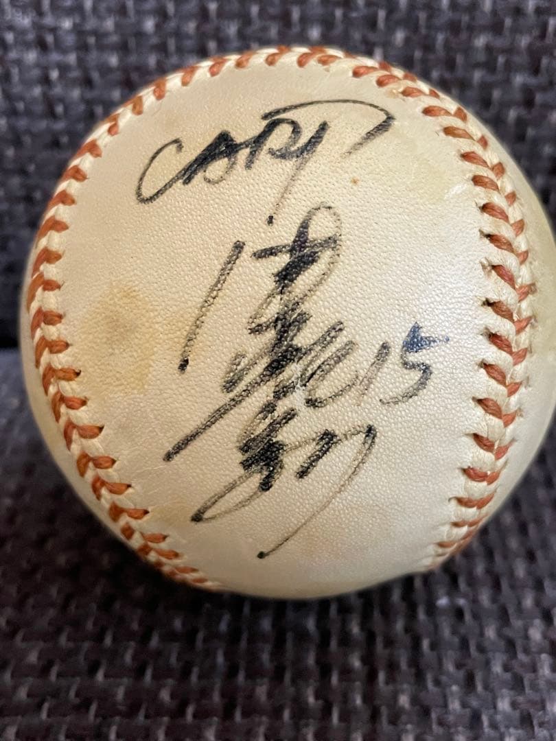 津田恒美 15番 直筆サインボール ◆ 協和醗酵・広島東洋カープ 津田恒実