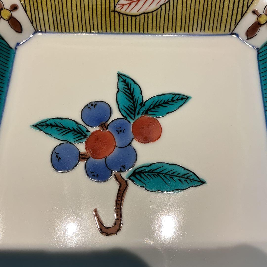 九谷焼　暁盃　みのり角皿　取り皿5枚組　未使用保管品