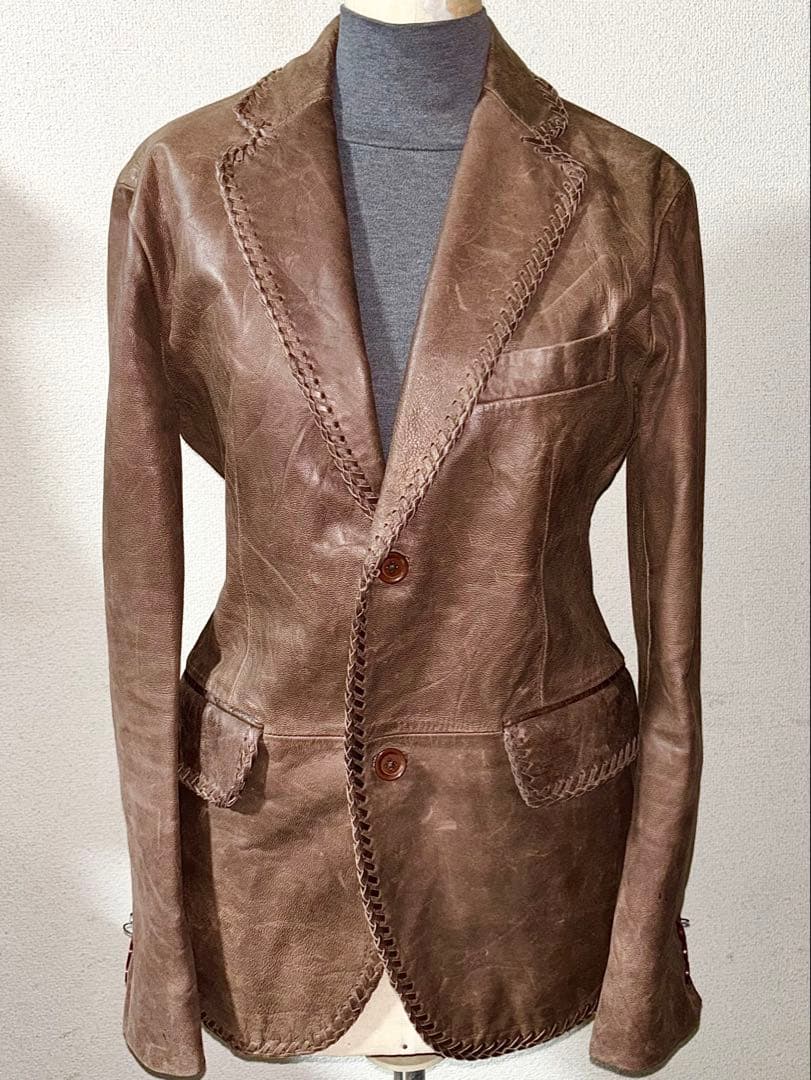 セマンティックデザイン 4万円程 羊革 ラム レザー ジャケット y2k ロック
