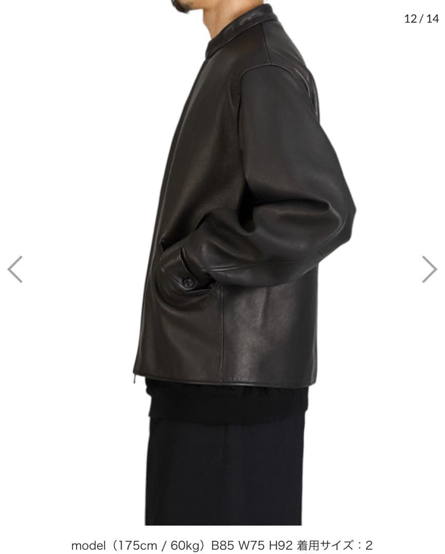 新品　blurhms Lamb Leather Zip Short Jacket