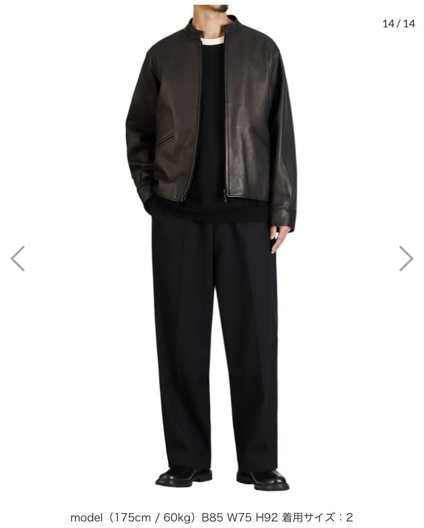 新品　blurhms Lamb Leather Zip Short Jacket