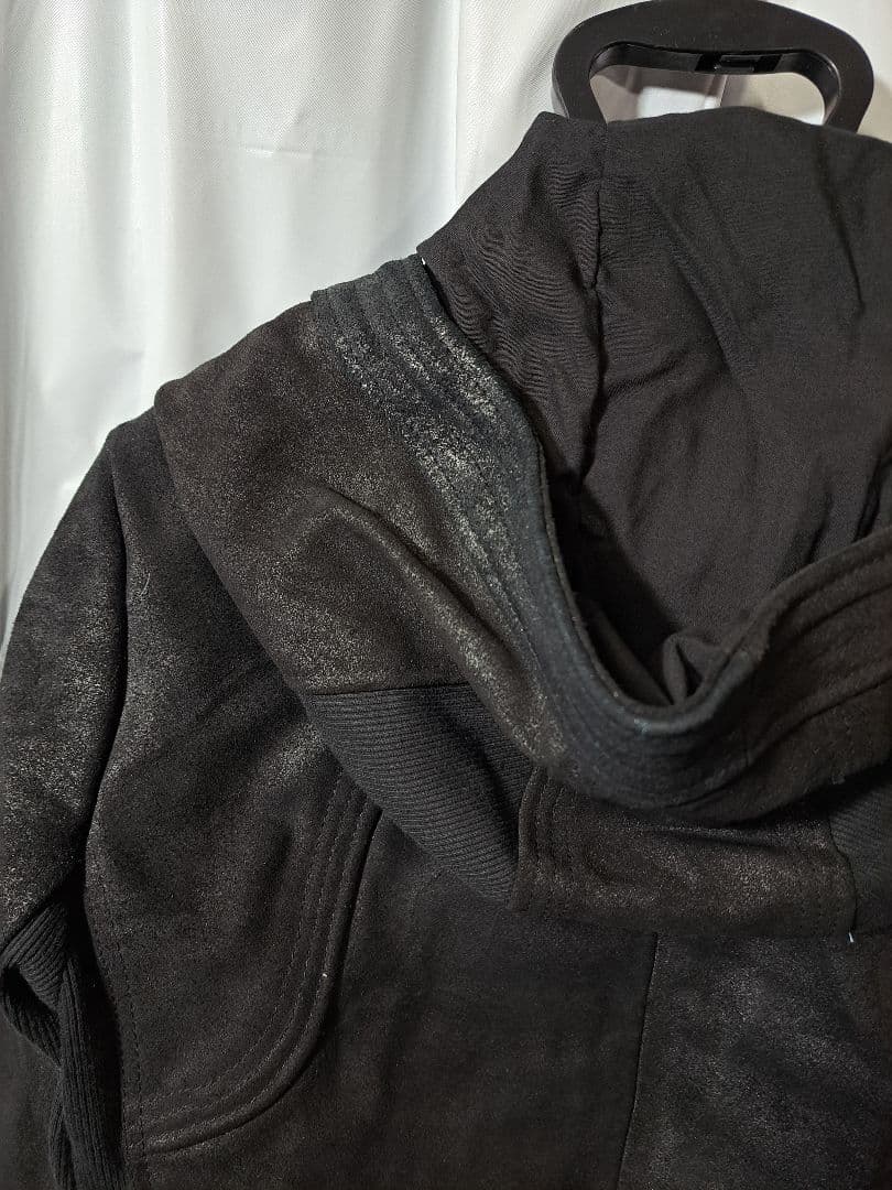 未使用　ノーアイディー　NO ID　レザーフードジャケット