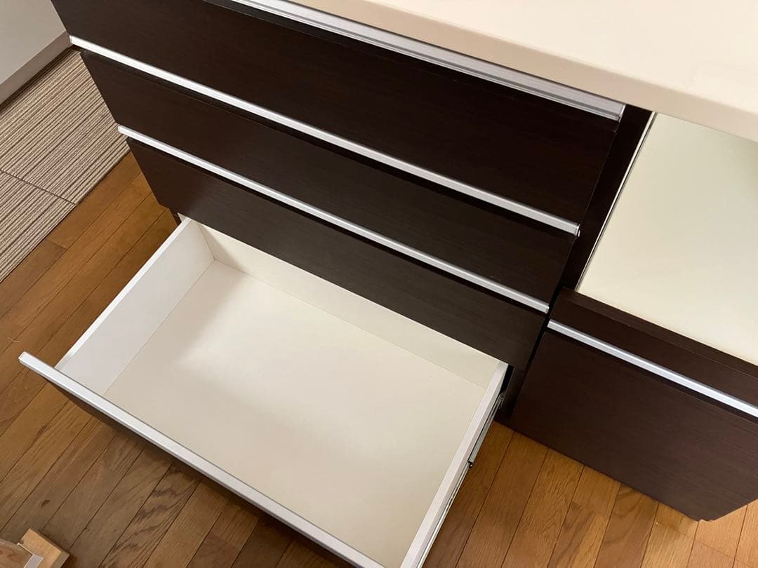 [送料込み]ニトリ　レジューム キッチンカウンター120cm ダークブラウン