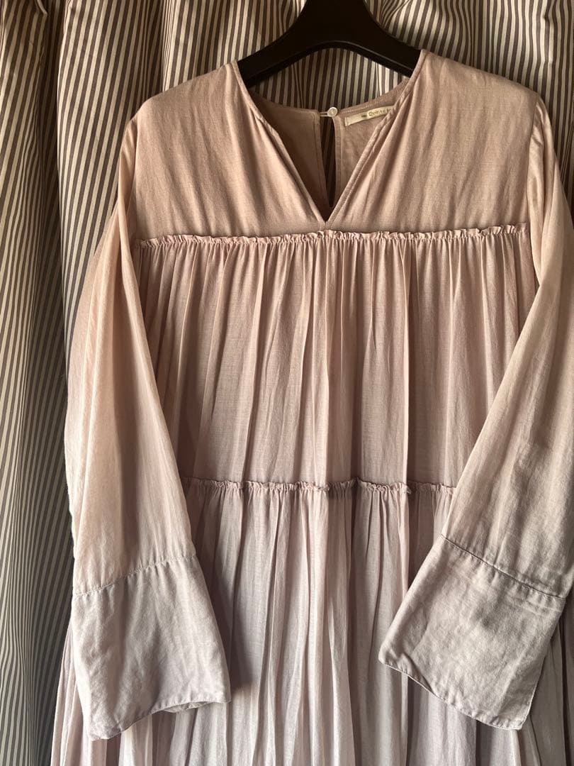 ヌキテパ　コットンボイル ティアード マキシ ワンピース ギャザー ゆったり