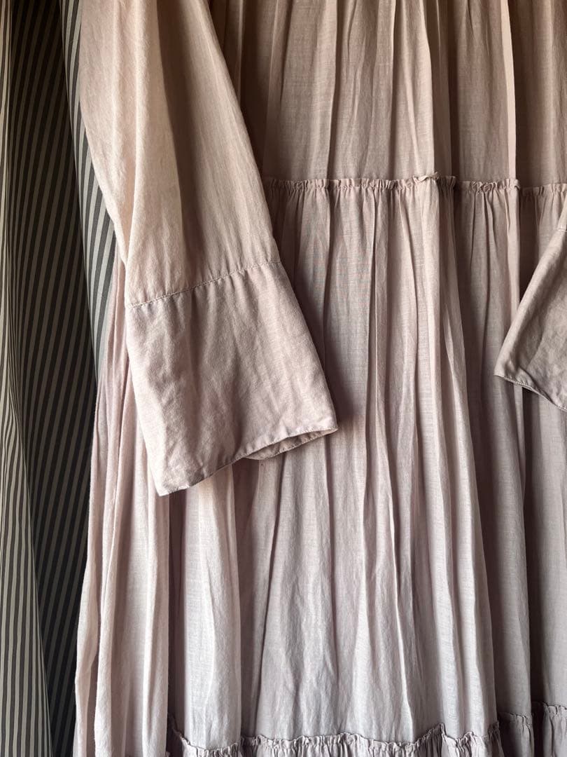 ヌキテパ　コットンボイル ティアード マキシ ワンピース ギャザー ゆったり