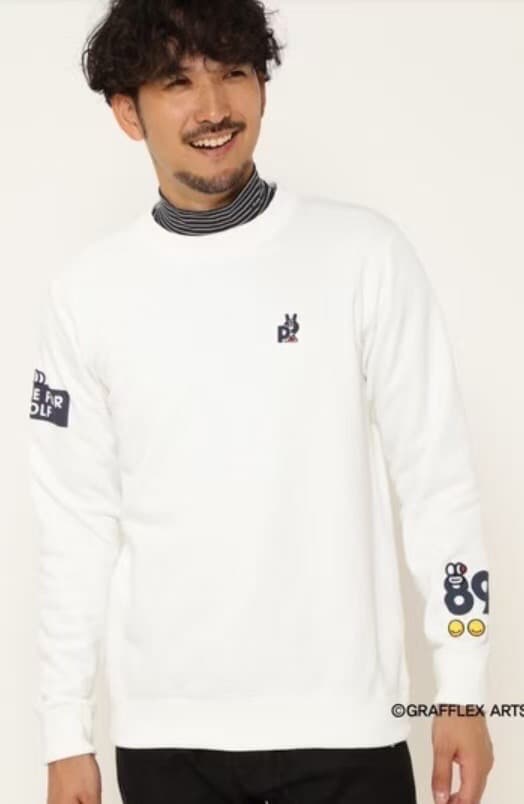 新品 正規品 パーリーゲイツ どうしちゃったPGスウェット 白 サイズ5 L